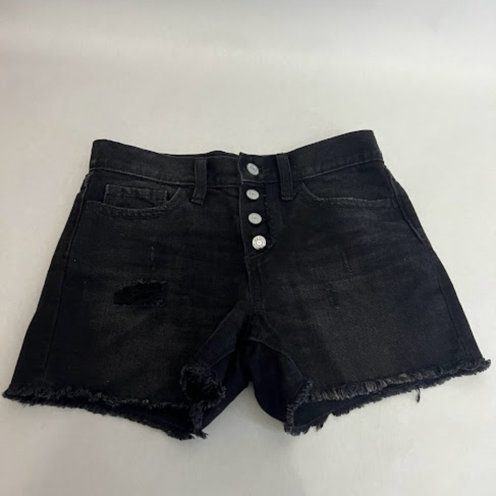 Old Navy 4 Button up Black Jean Shorts- Girls 10